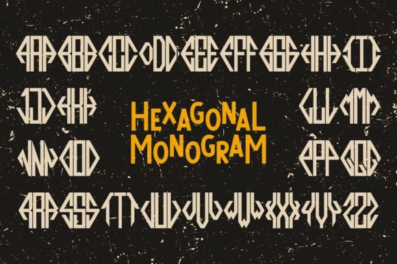 Hexagonal Monogram: A Display Font That Feels Like a Hand-Drawn Secret